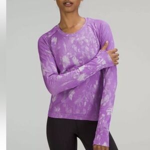 Lululemon Magenta 2.0 Swiftly Purple Tie-Dye Long Sleeve Top